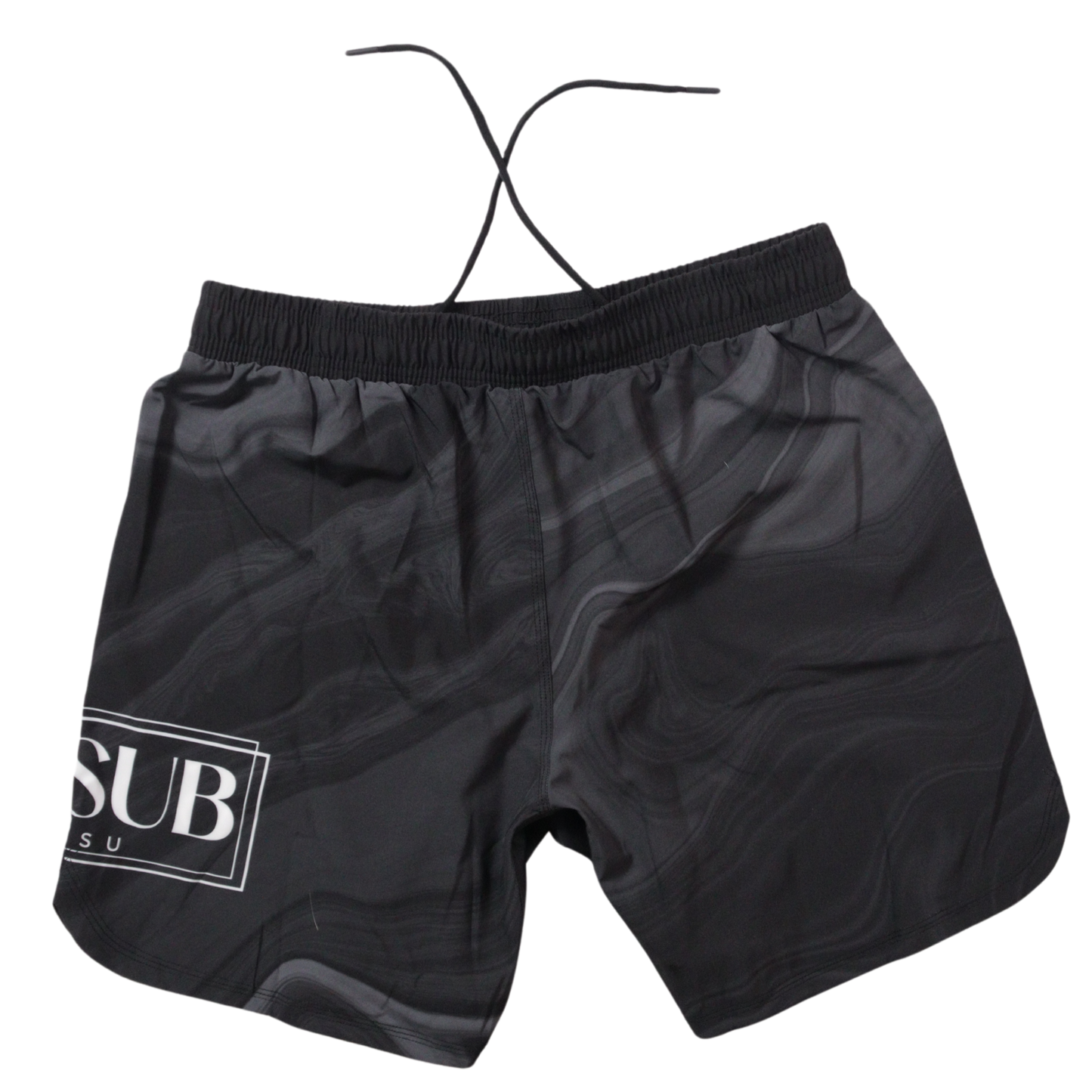 marble black no gi shorts back view