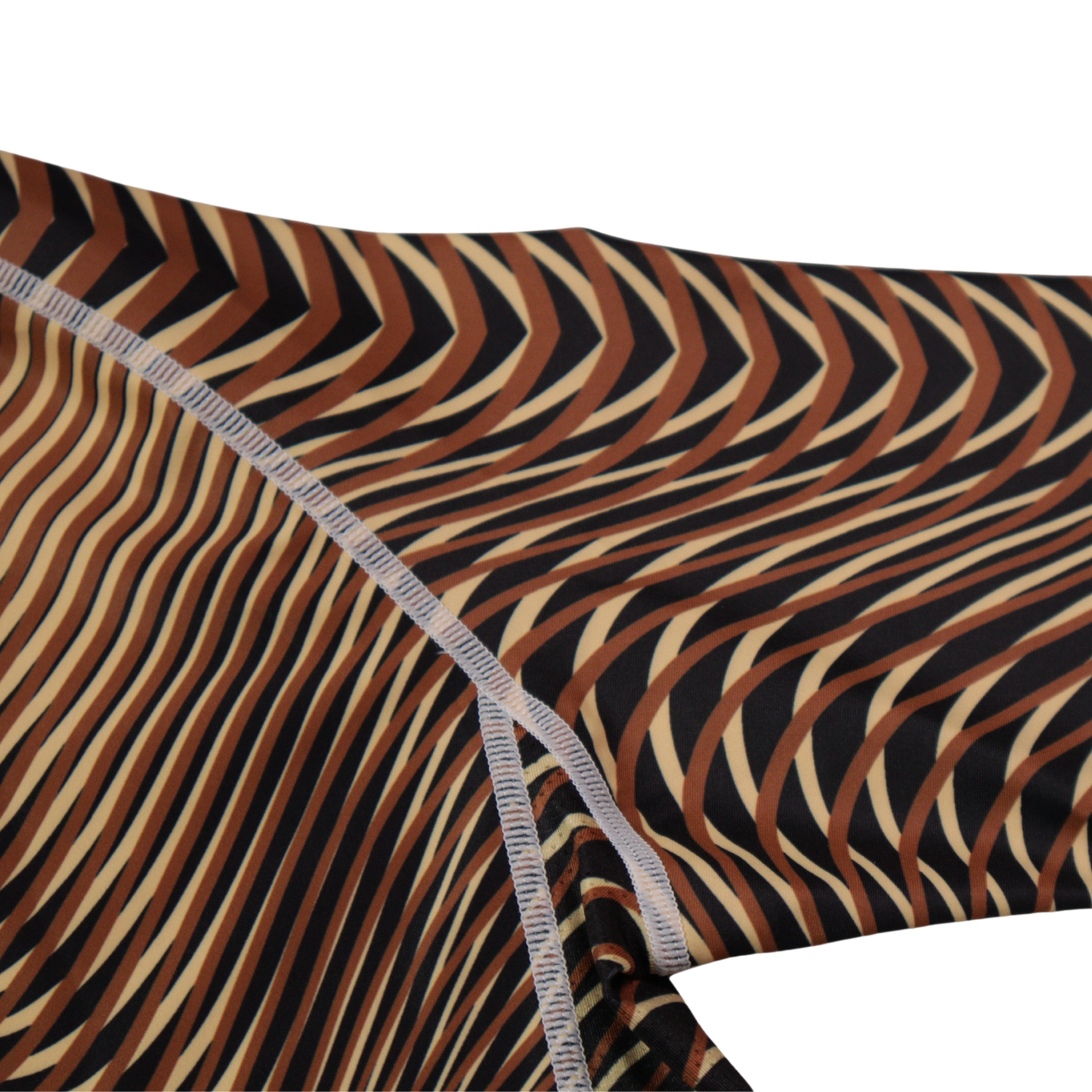 brown ranked rashguard close up sleeve view