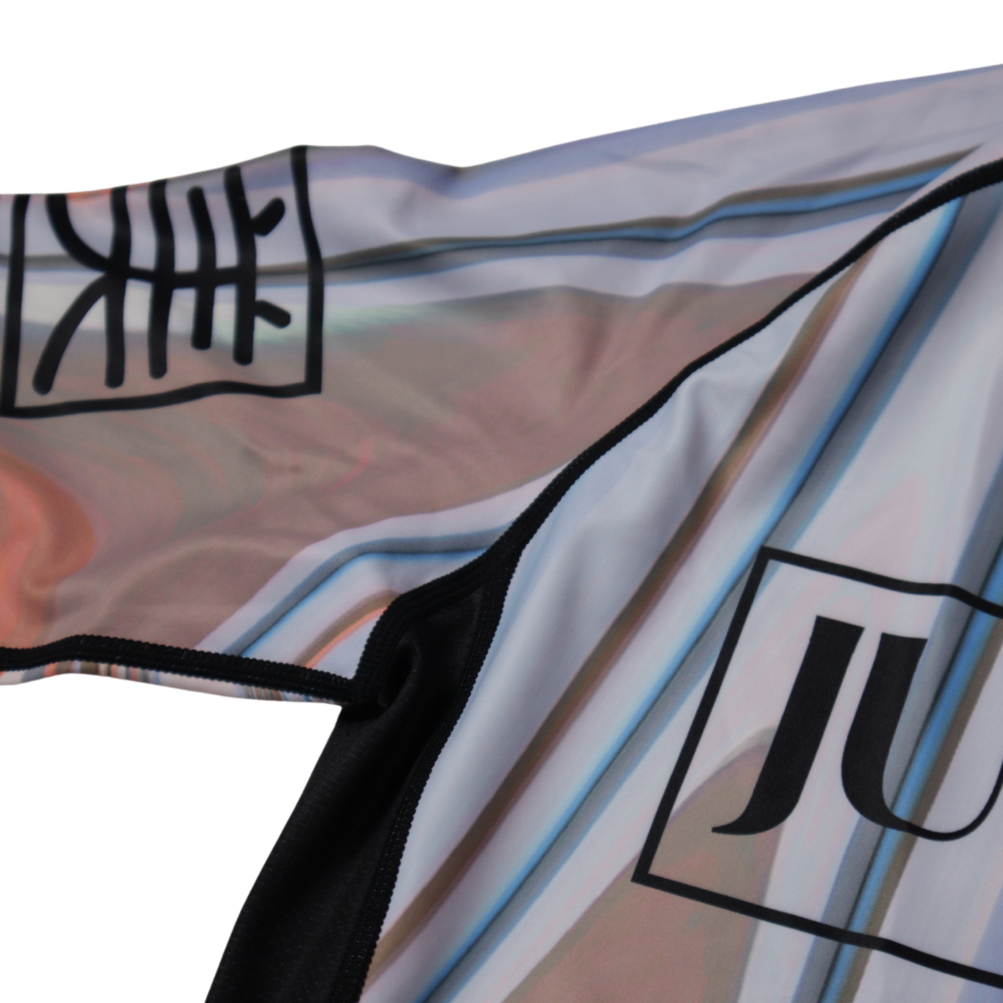 marble bjj rashguard close up of sleeve