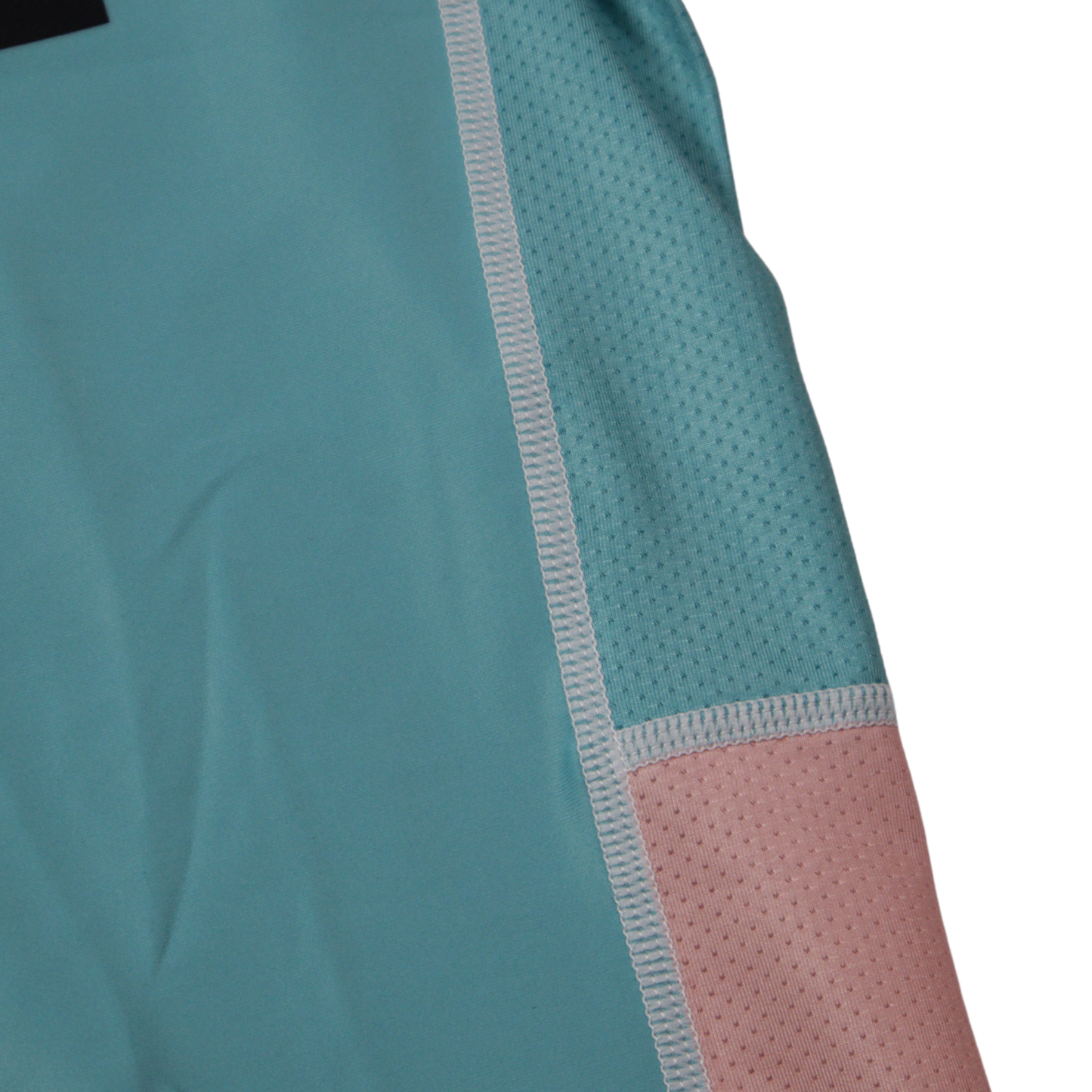 nogi bjj real teal rashguard mesh panel close up