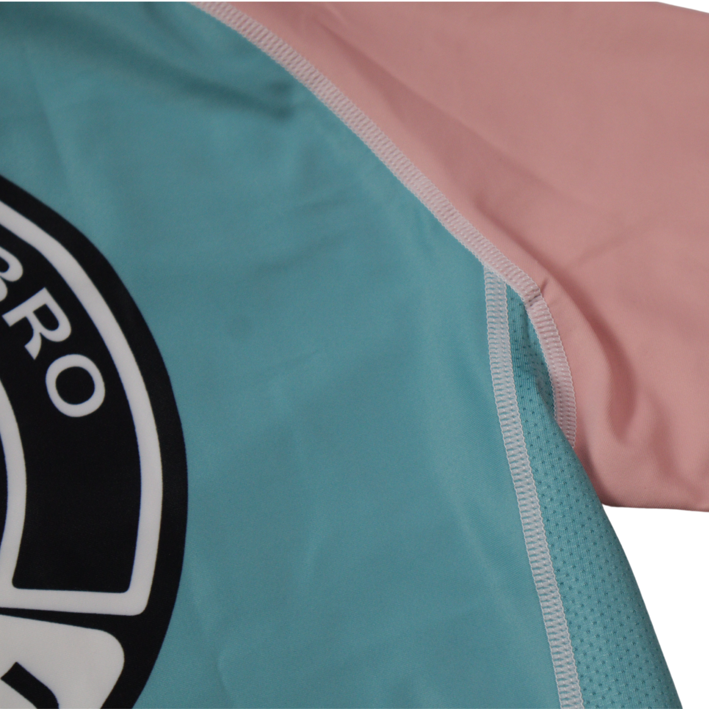 nogi bjj real teal rashguard close up view
