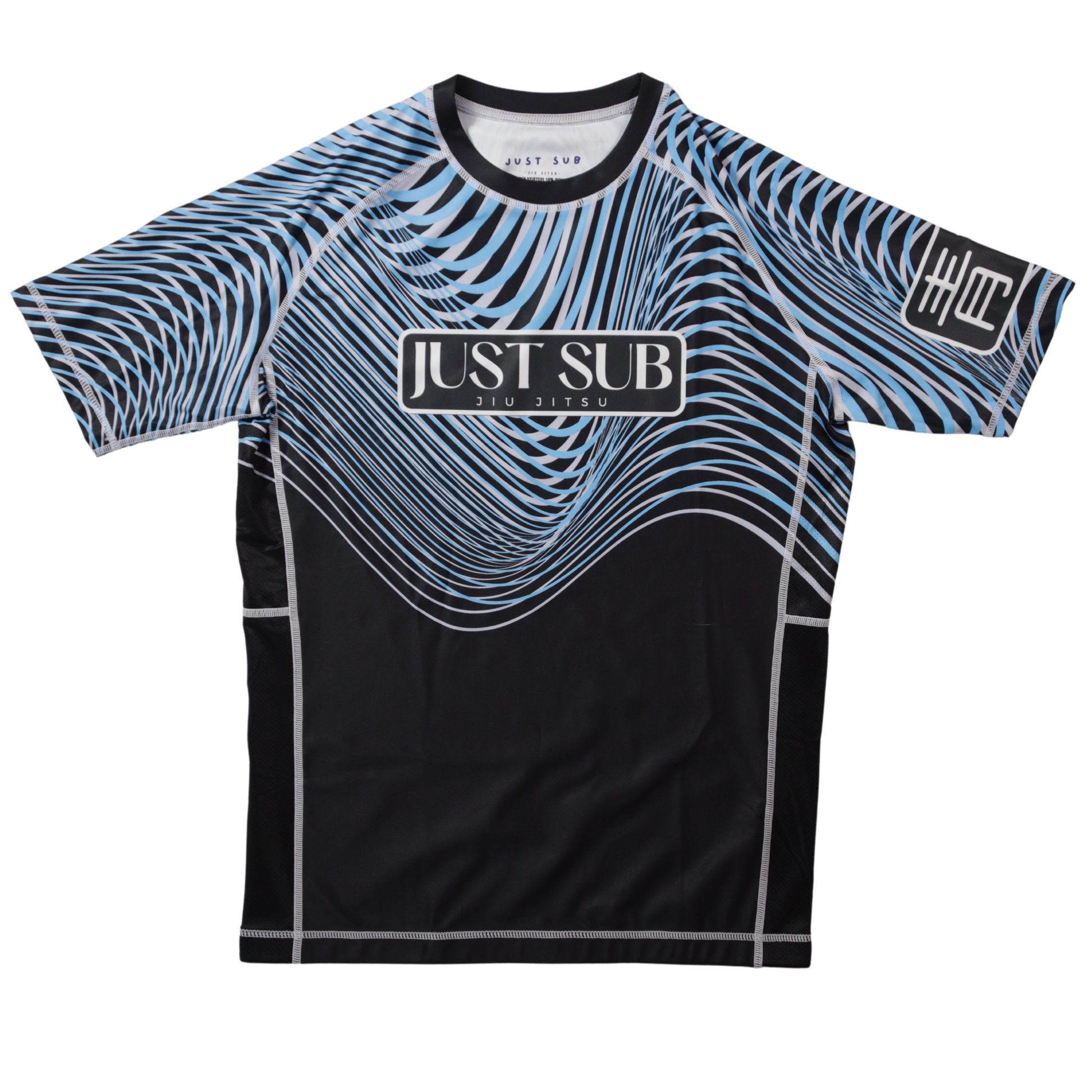 blue ranked rashguard front view