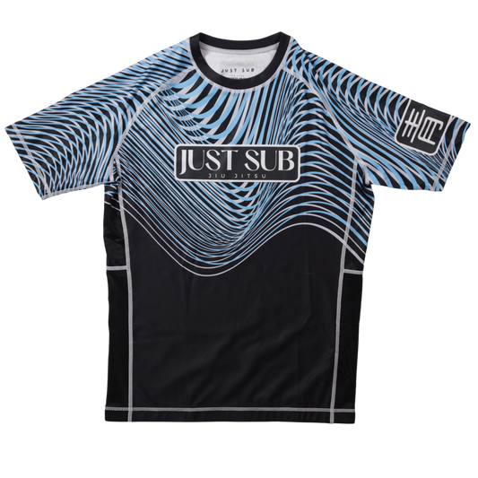blue ranked rashguard front view