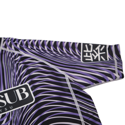 bjj nogi purple ranked rashguard close up sleeve view