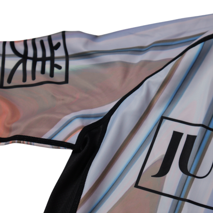 marble bjj rashguard close up of sleeve