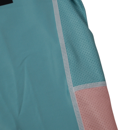 nogi bjj real teal rashguard mesh panel close up