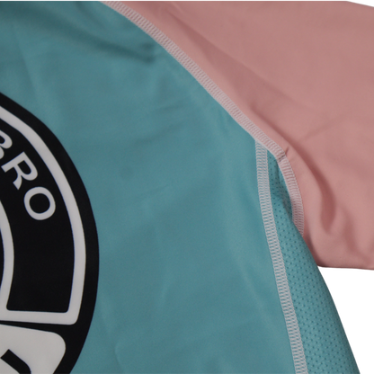 nogi bjj real teal rashguard close up view